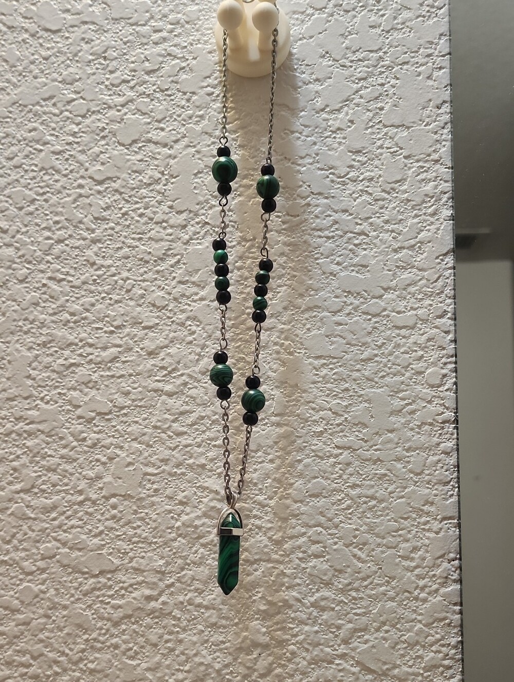 Y2K Vintage Green Beaded Pendant Necklace - Women Jewelry